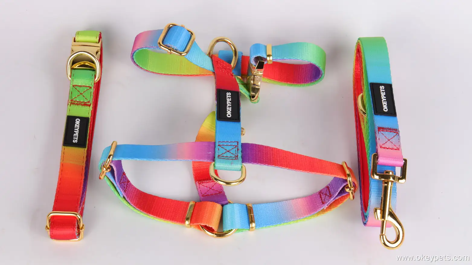 Harnais pour chien OKEYPETS résistant en polyester avec boucle métallique. 1