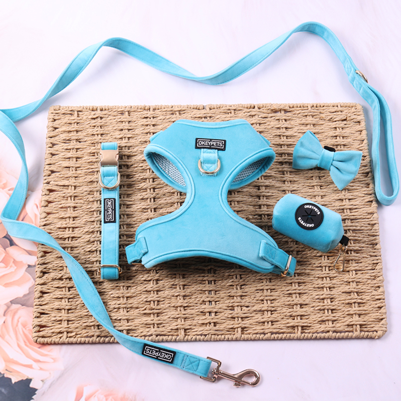 Harnais pour chien en velours sur mesure, harnais ajustable pour animaux de compagnie, usine chinoise 23