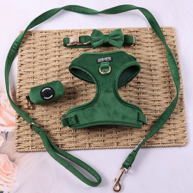 Harnais pour chien en velours sur mesure, harnais ajustable pour animaux de compagnie, usine chinoise 25