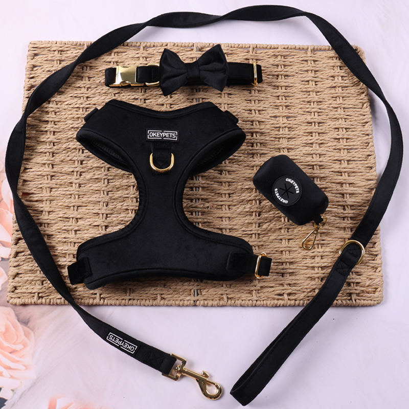 Harnais pour chien en velours sur mesure, harnais ajustable pour animaux de compagnie, usine chinoise 26
