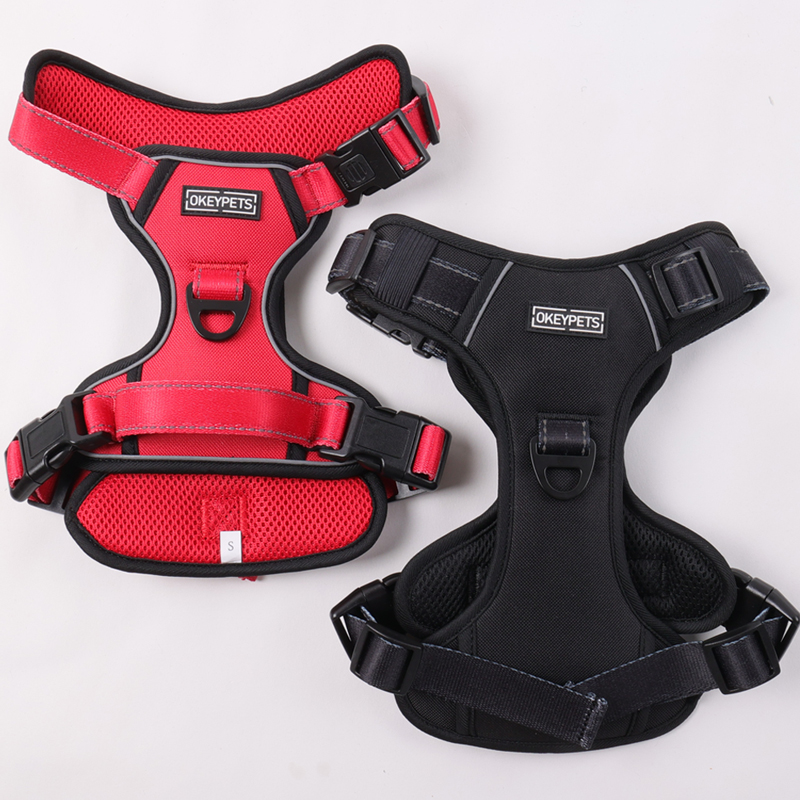 Harnais pour chien en velours uni personnalisé avec étiquette en PVC 35