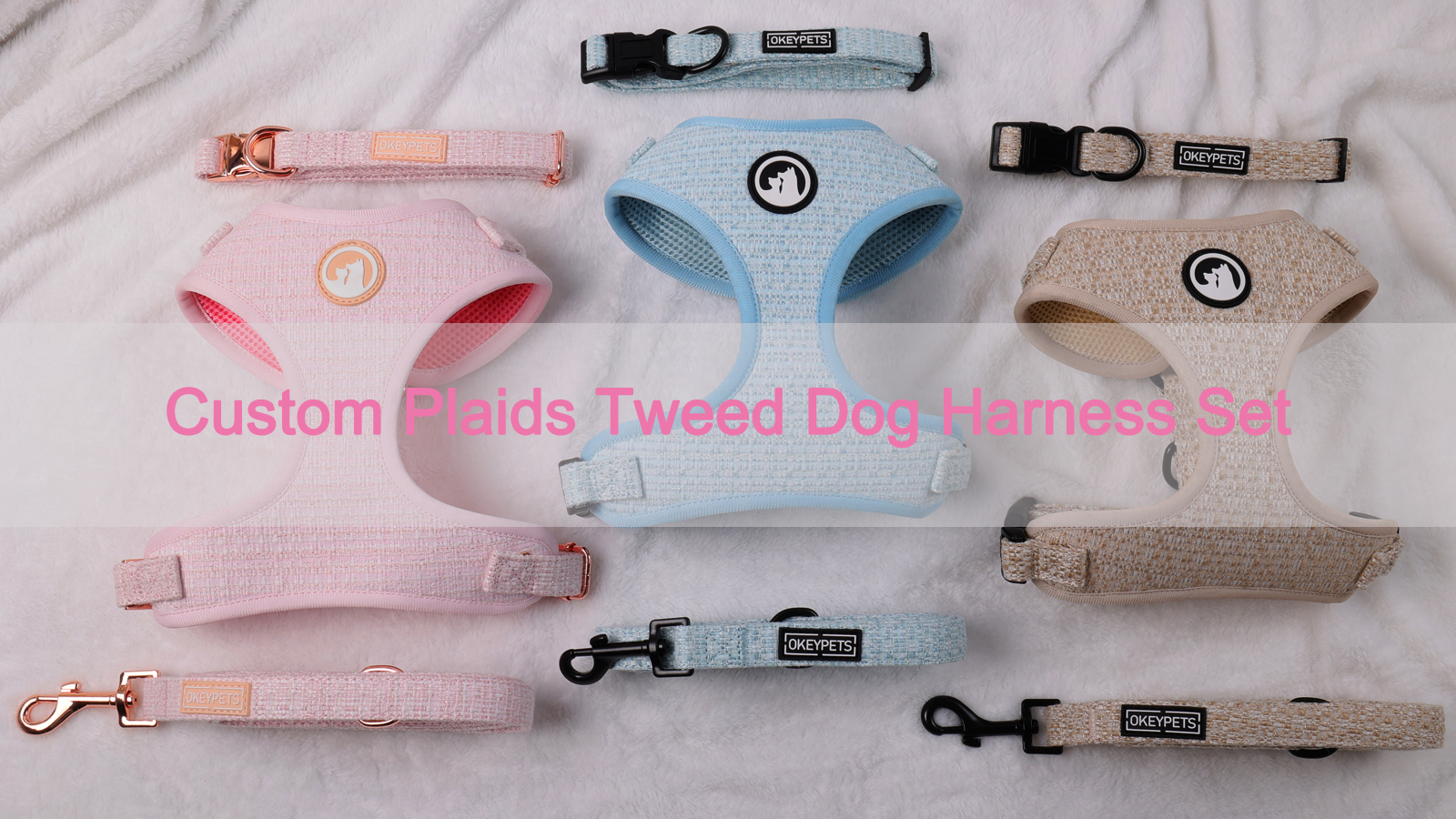 Factory Custom Plaids Tweed Dog Harness New Styles Adjustable Dog Neck Harness 7