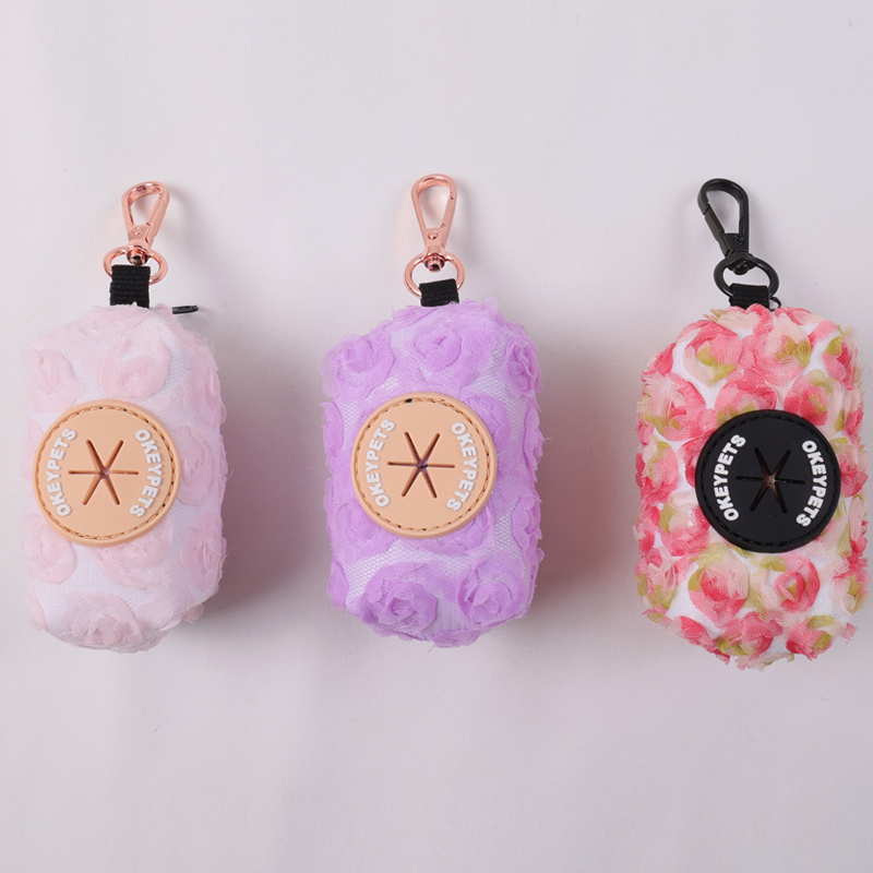 Ensemble harnais pour chien ajustable et personnalisé au crochet de fleurs, collier et laisse pour chien 19