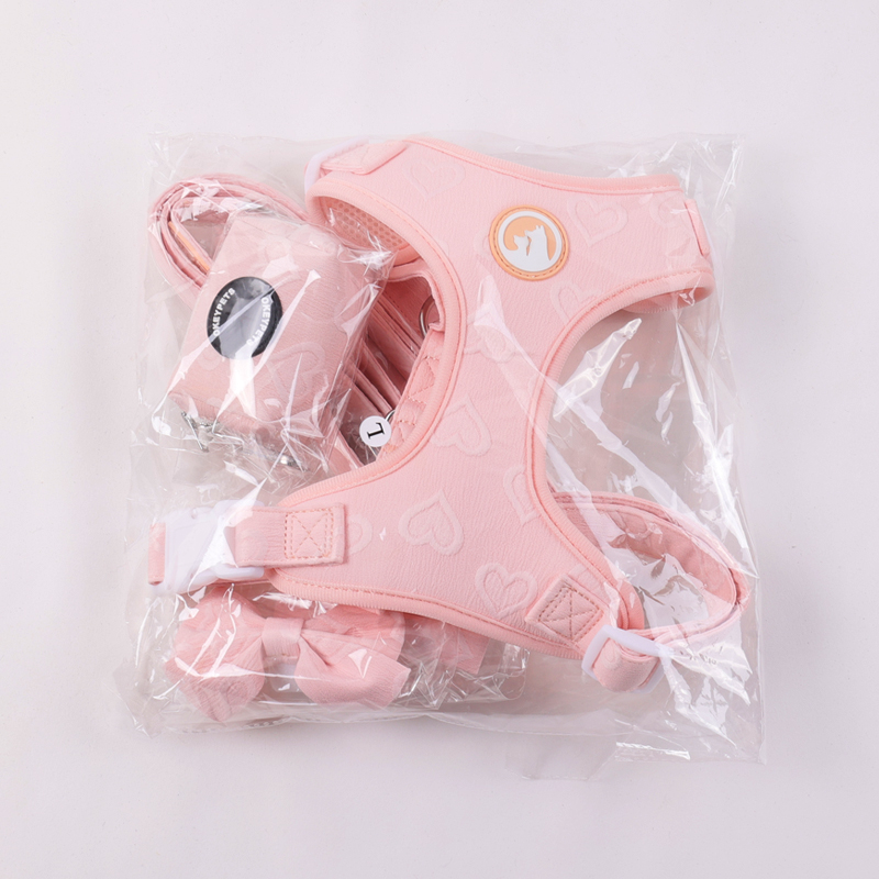 Ensemble harnais pour chien ajustable et personnalisé au crochet de fleurs, collier et laisse pour chien 25