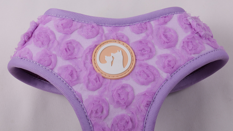 OKEYPETS Custom Flower Crochet Dog Harness Set Dog Collar Dog Leash 8