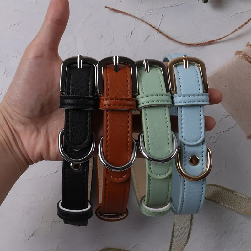 Large Dog Leather Collar by OKEYPETS 5