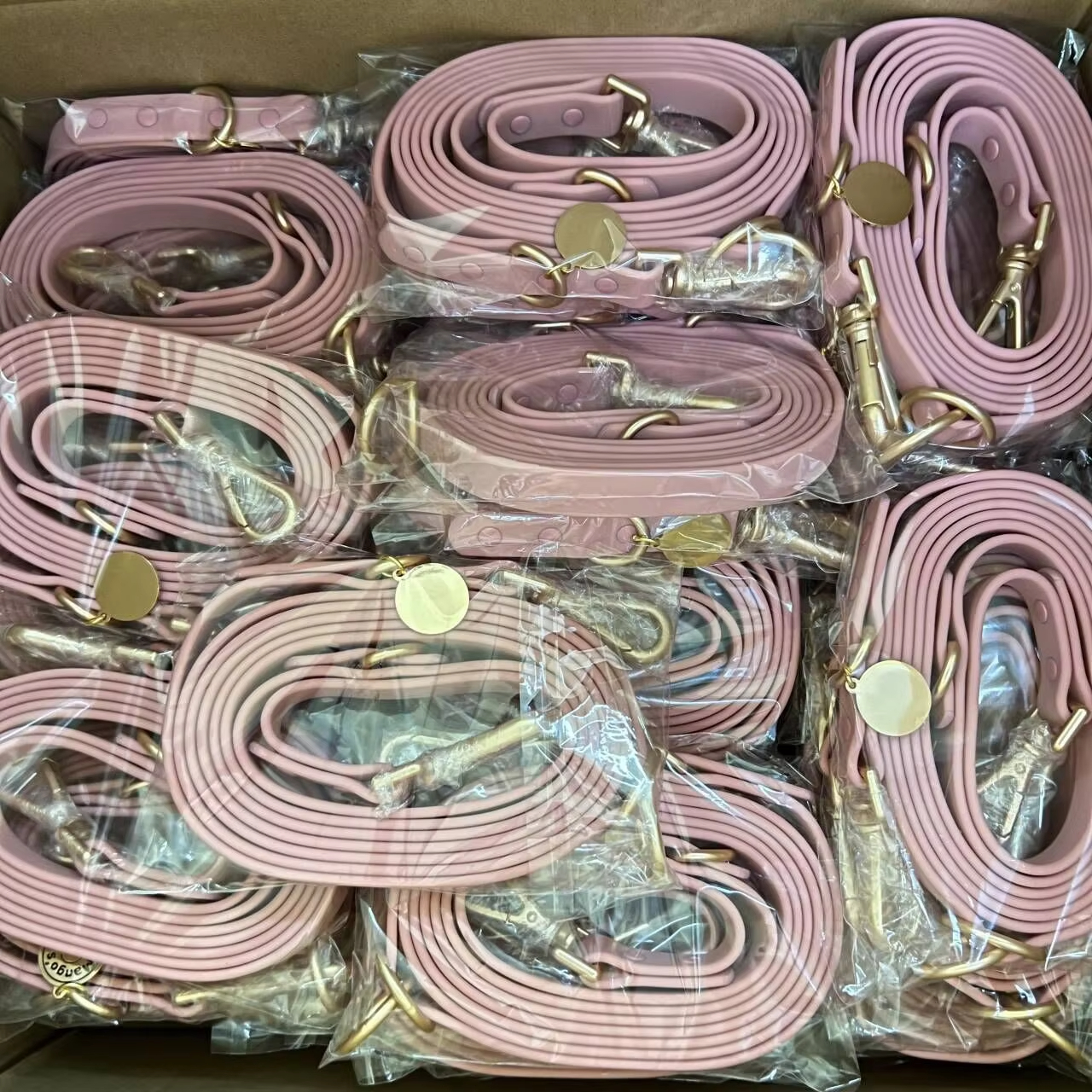 Laisse de traction double en PVC sur mesure pour chien, imperméable, pour promenades en extérieur 15