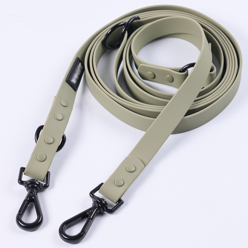 Laisse de traction double en PVC sur mesure pour chien, imperméable, pour promenades en extérieur 11