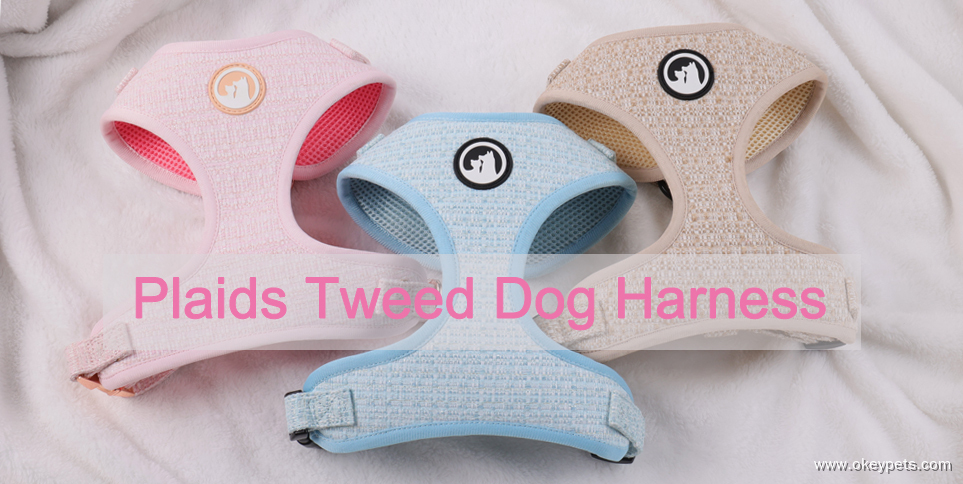 Harnais pour chien en tweed à carreaux personnalisés Factory Custom Plaids, nouveaux modèles, harnais de cou réglable pour chien 1 6