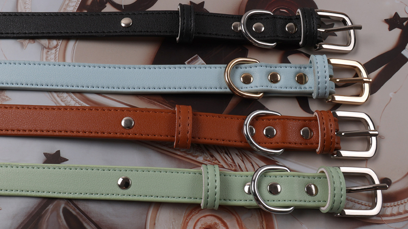 Collier pour chien en cuir souple avec boucle métallique, 5 couleurs et 4 tailles, vente en gros d'usine 9