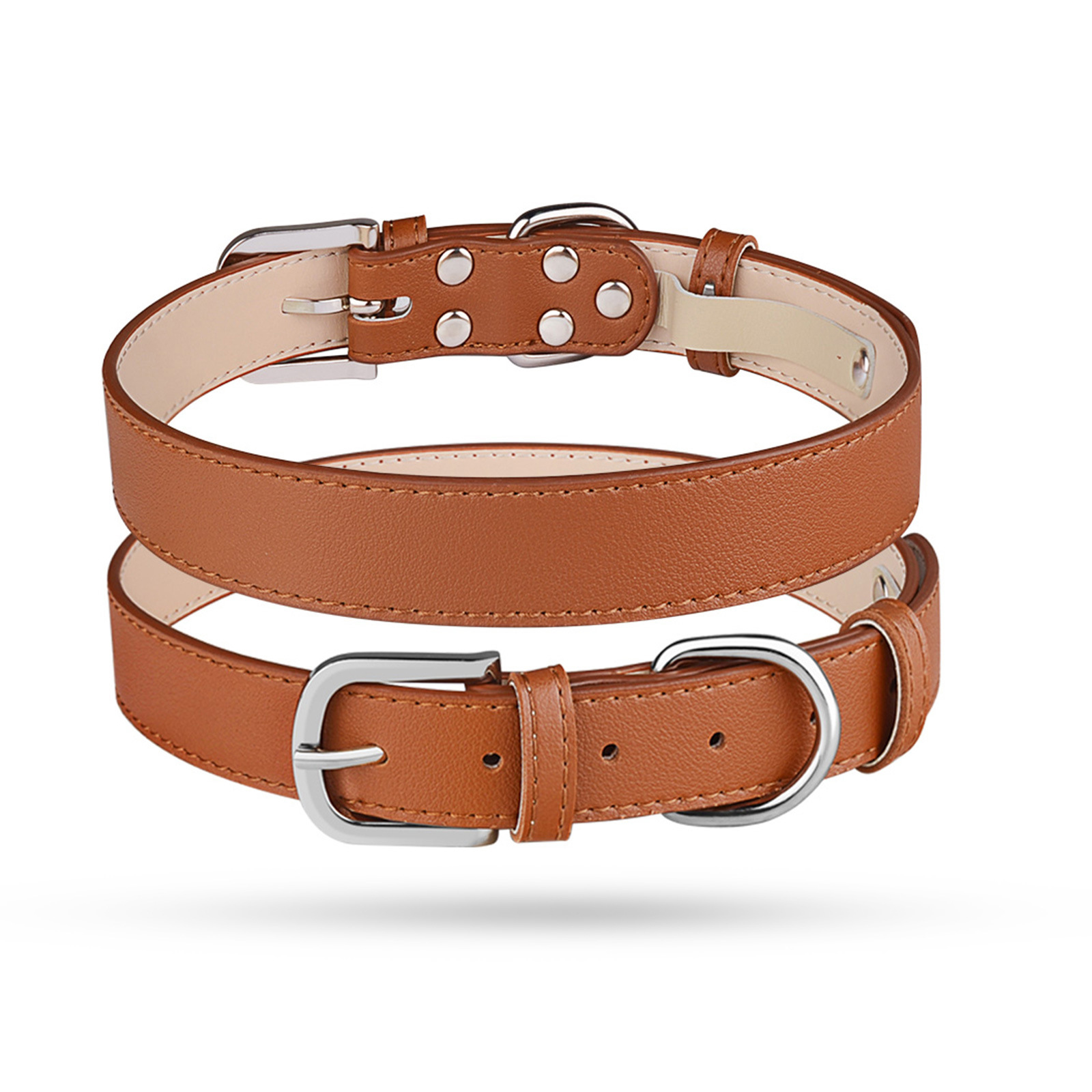 Collier pour chien en cuir souple avec boucle métallique, 5 couleurs et 4 tailles, vente en gros d'usine 14