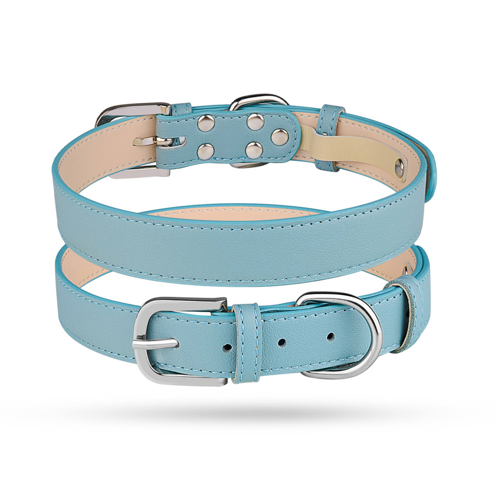 Collier pour chien en cuir souple avec boucle métallique, 5 couleurs et 4 tailles, vente en gros d'usine 11