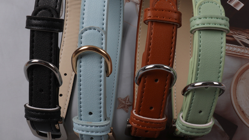 Collier pour chien en cuir souple avec boucle métallique, 5 couleurs et 4 tailles, vente en gros d'usine 10