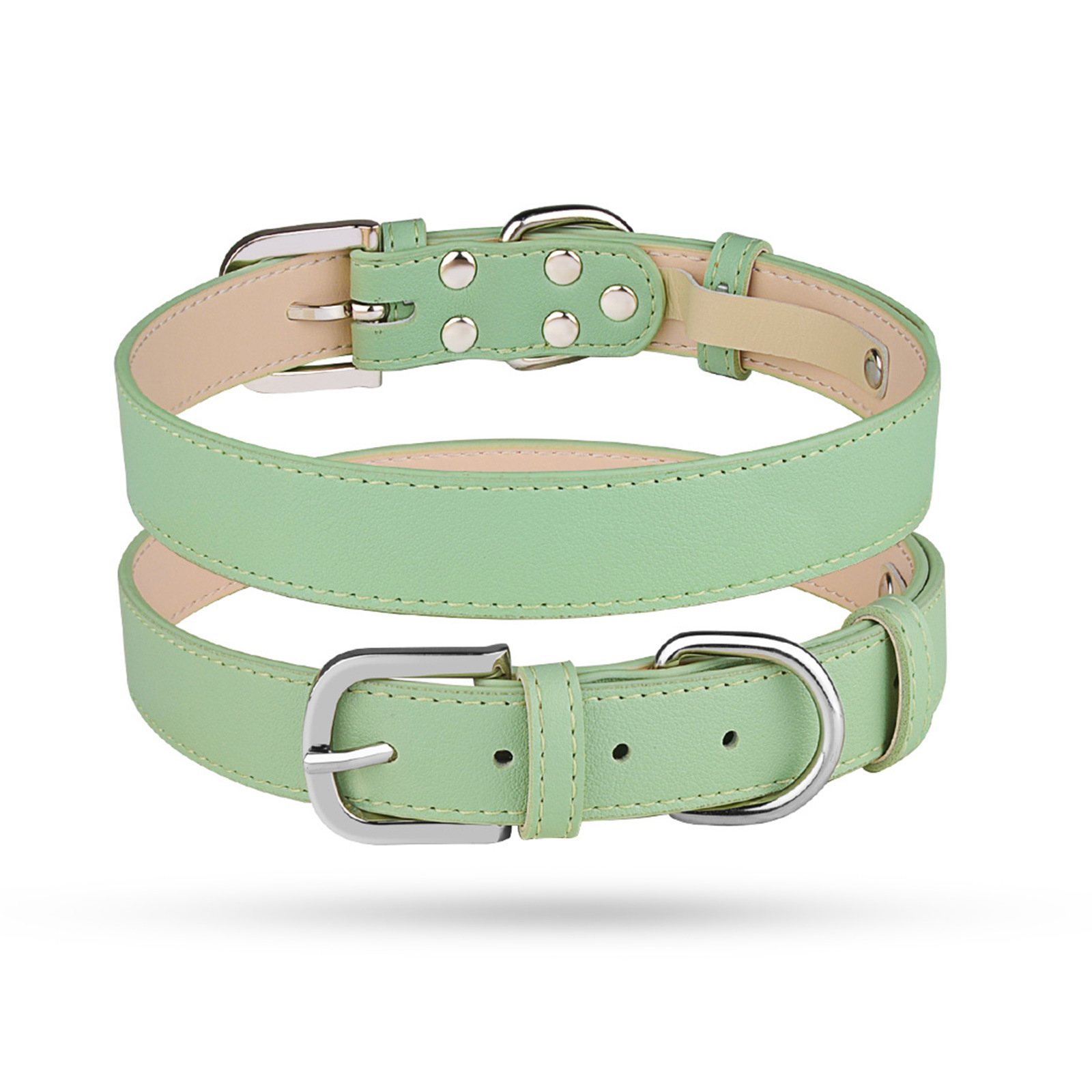 Collier pour chien en cuir souple avec boucle métallique, 5 couleurs et 4 tailles, vente en gros d'usine 12