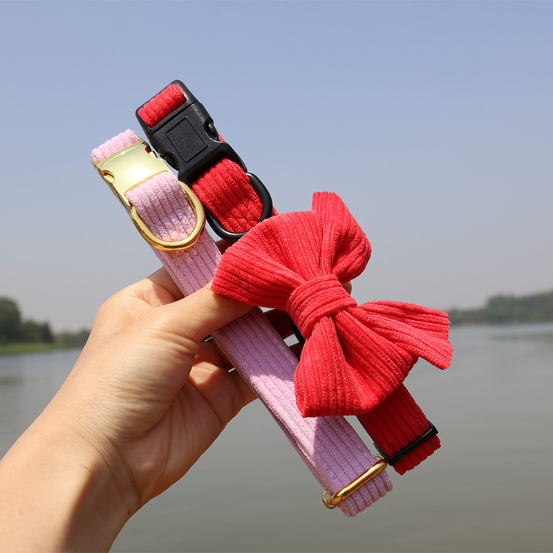 Collier pour chien personnalisé OKEYPETS, collier en velours côtelé ajustable 14