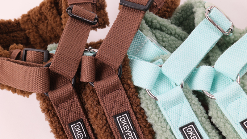 Harnais pour chien en agneau Sherpa, ajustable sur mesure, style H 13