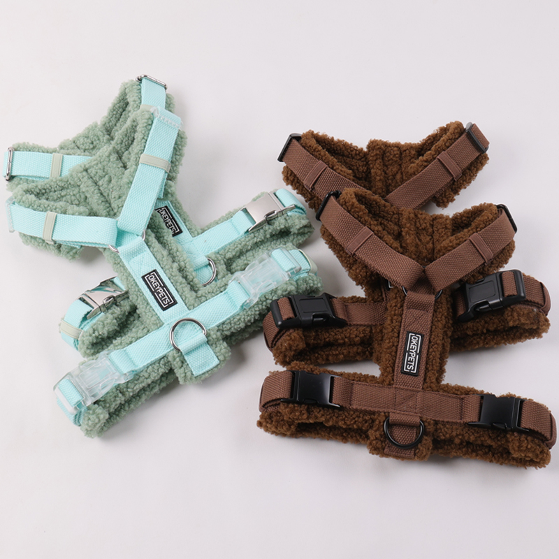 Harnais pour chien en agneau Sherpa, ajustable sur mesure, style H 6