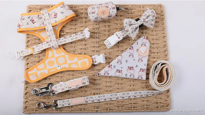 Harnais réversible personnalisé pour chien avec bande réfléchissante, boucle en plastique, gilet mignon en polyester pour chiens 1