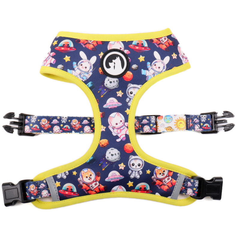 Harnais réversible personnalisé pour chien avec bande réfléchissante, boucle en plastique, gilet mignon en polyester pour chiens 17