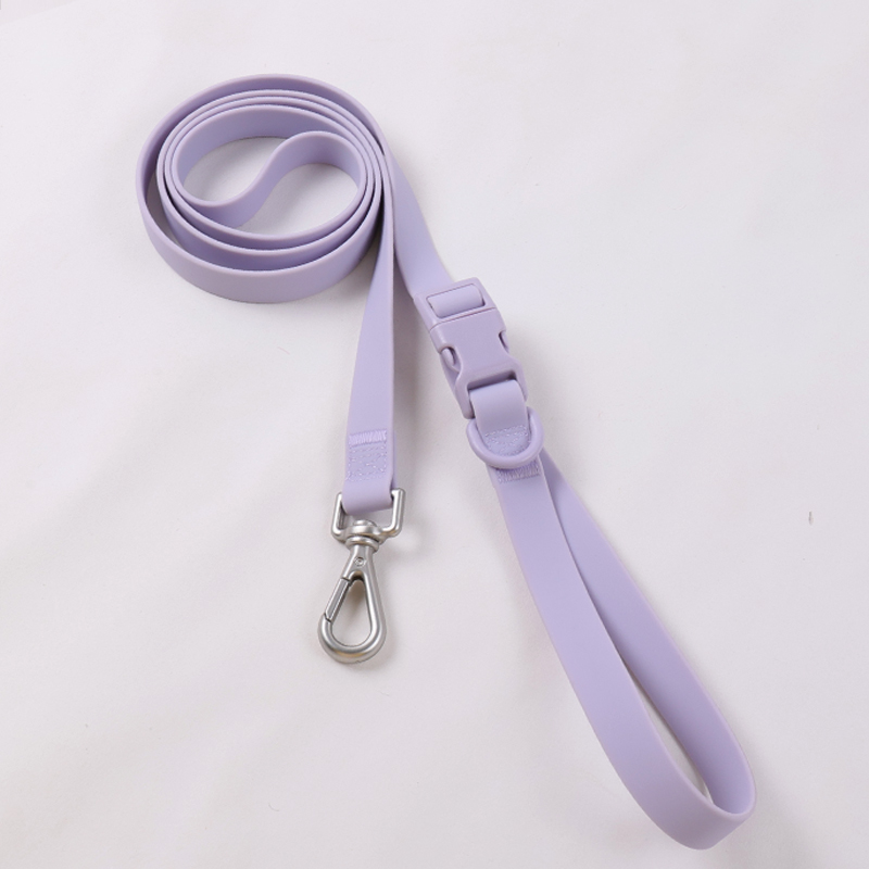 Laisse pour chien imperméable violette avec boucle réglable rapide et revêtement en caoutchouc PVC - Accessoires pour animaux de compagnie 12