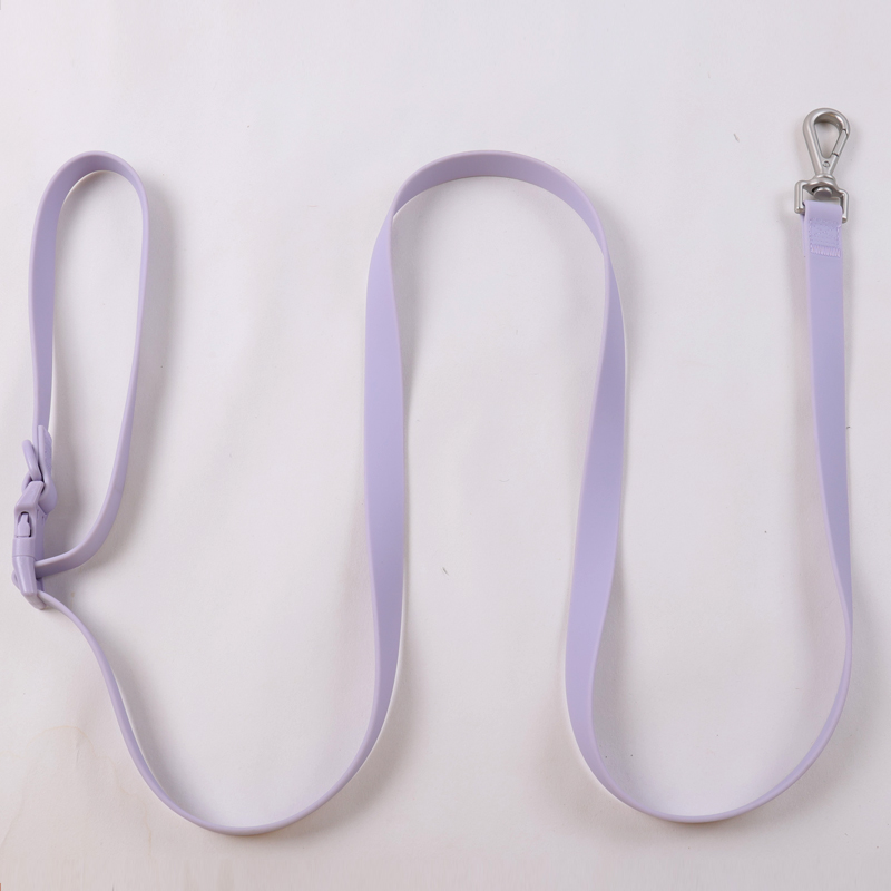 Laisse pour chien imperméable violette avec boucle réglable rapide et revêtement en caoutchouc PVC - Accessoires pour animaux de compagnie 11
