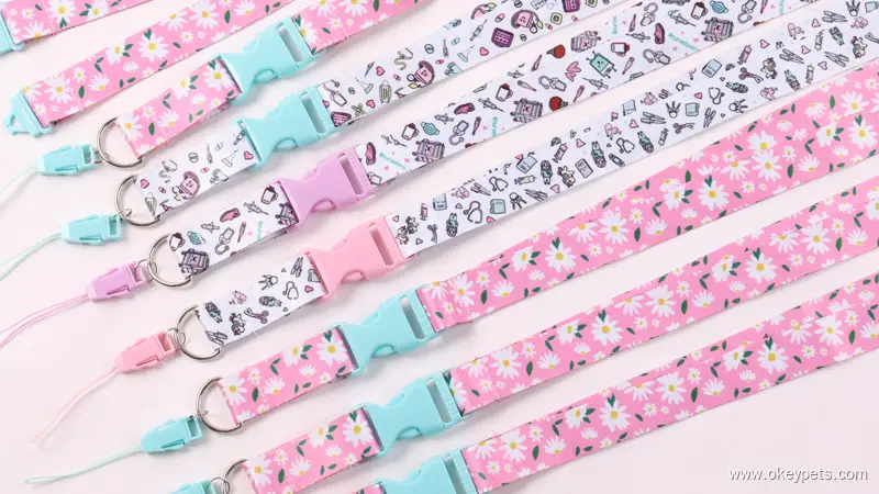 Lanière personnalisée en polyester avec boucle à dégagement rapide en plastique et boucle de sécurité 1