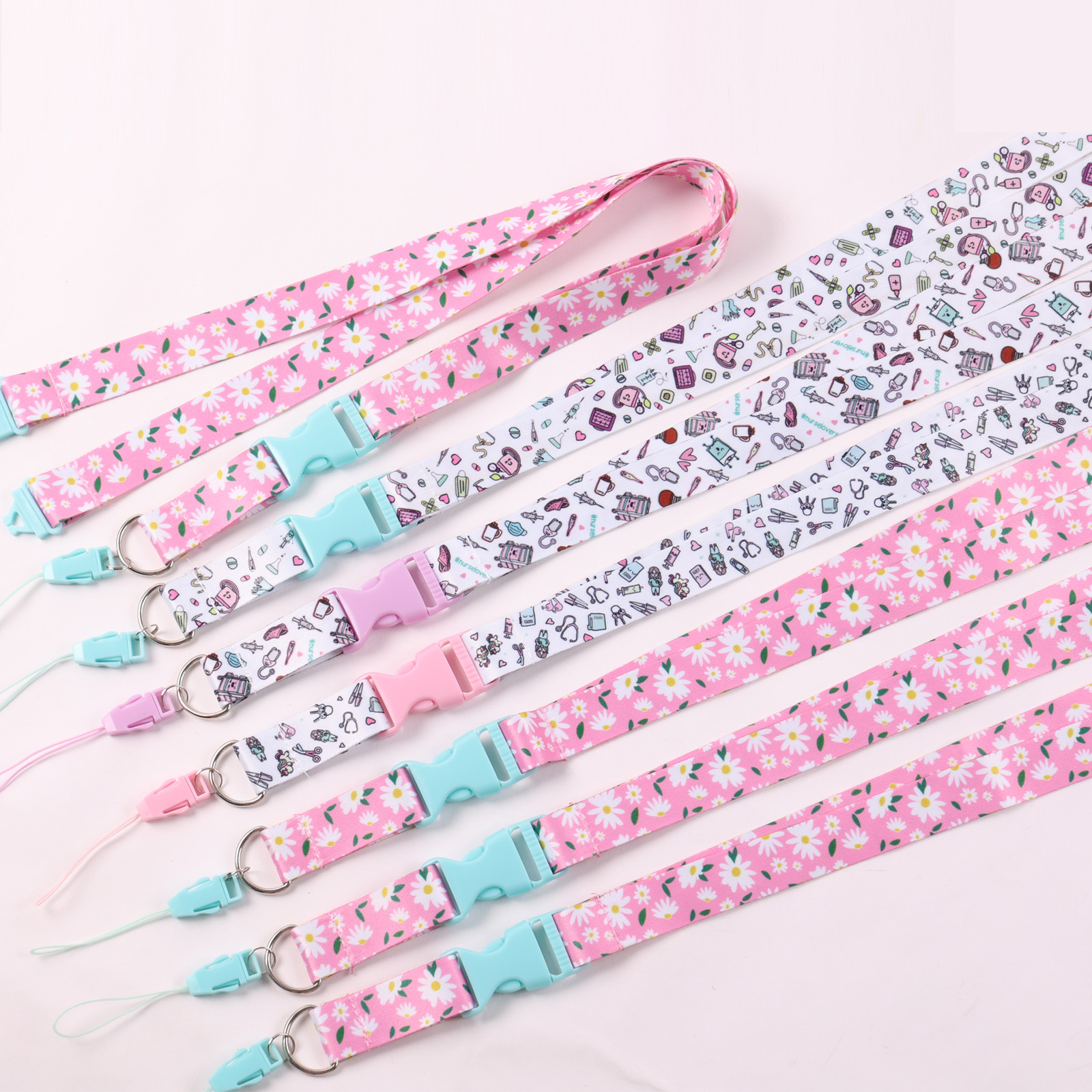 Lanière personnalisée en polyester avec boucle à dégagement rapide en plastique et boucle de sécurité 7