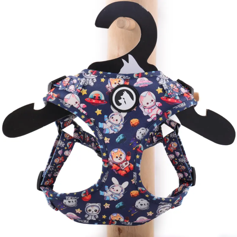 Customizable Soft Polyester Dog Harness Vest with Safety Buckle & Metal D-Ring 2