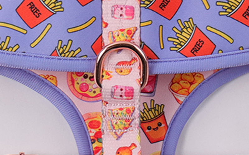 OKEYPETS Ensemble harnais double face personnalisé pour chien, collier et laisse en polyester 15