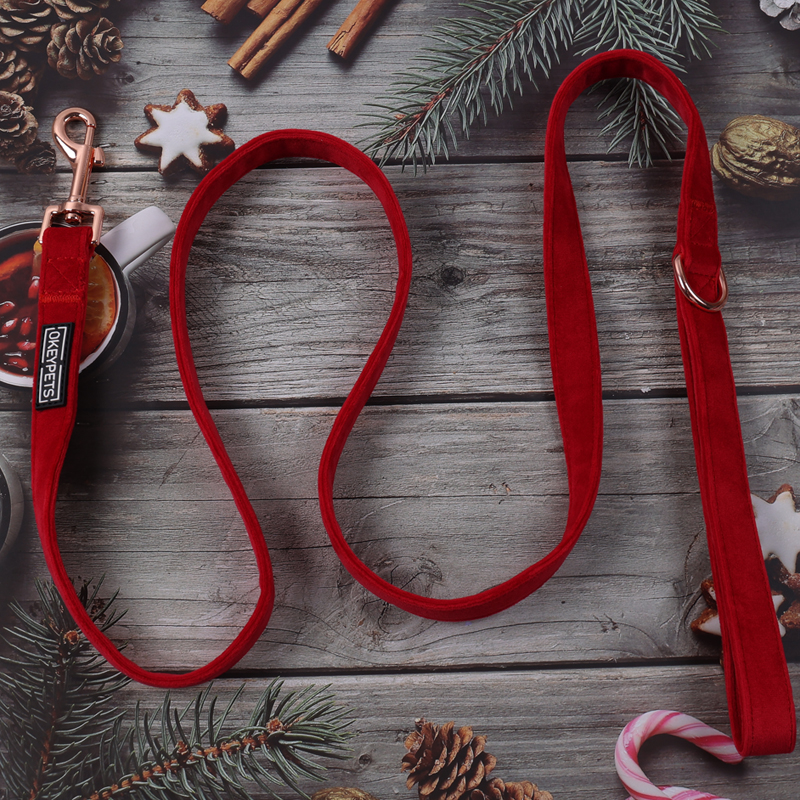 Collier et laisse en velours OKEYPETS Factory pour chiens de petite et moyenne taille, logo personnalisé. Convient aux petits et moyens chiens. 22