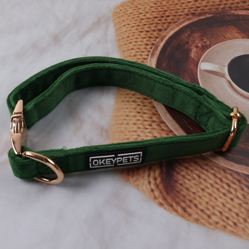 Collier et laisse en velours OKEYPETS Factory pour chiens de petite et moyenne taille, logo personnalisé. Convient aux petits et moyens chiens. 15