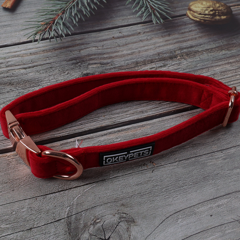 Collier et laisse en velours OKEYPETS Factory pour chiens de petite et moyenne taille, logo personnalisé. Convient aux petits et moyens chiens. 16