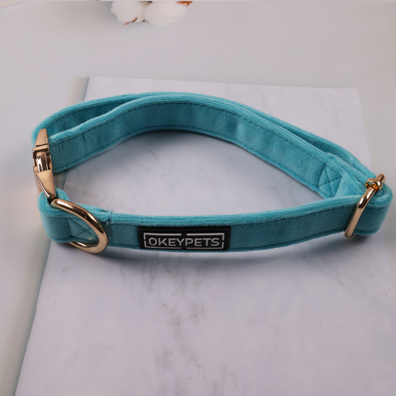 Collier et laisse en velours OKEYPETS Factory pour chiens de petite et moyenne taille, logo personnalisé. Convient aux petits et moyens chiens. 18
