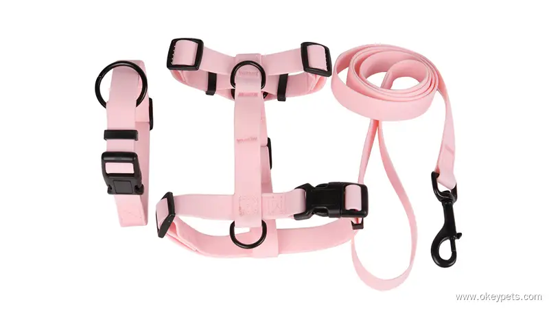 OKEYPETS, fabricant de colliers, harnais et laisses personnalisés en PVC pour chiens 1