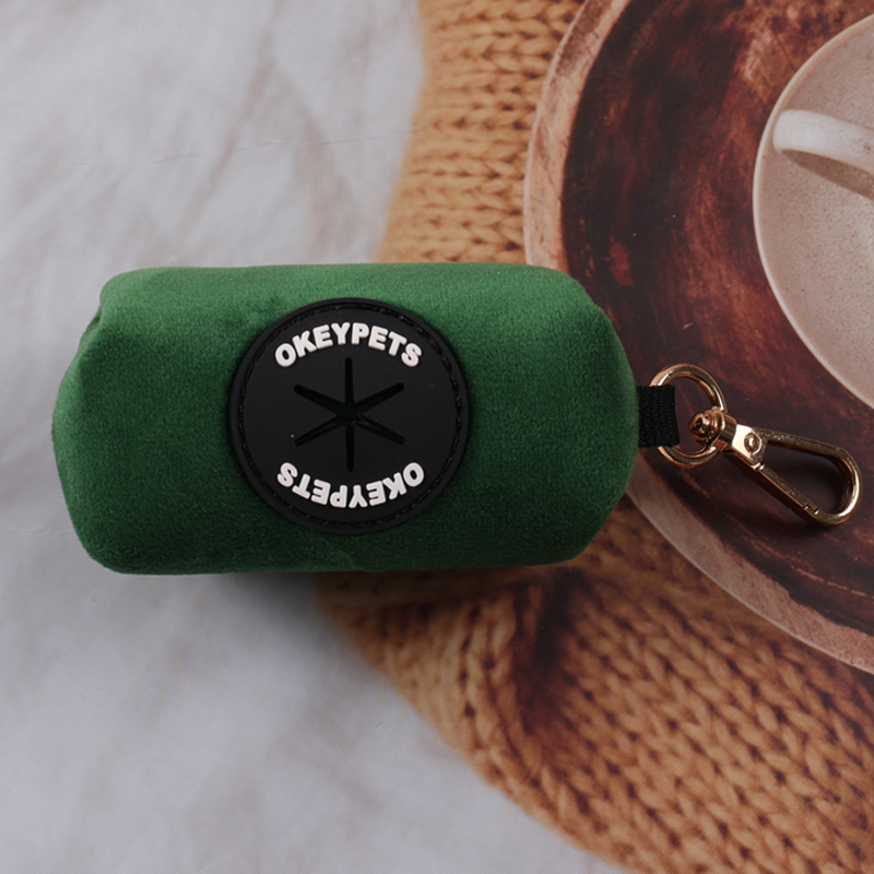 Distributeur de sacs à déjections canines en velours personnalisé OKEYPETS 28