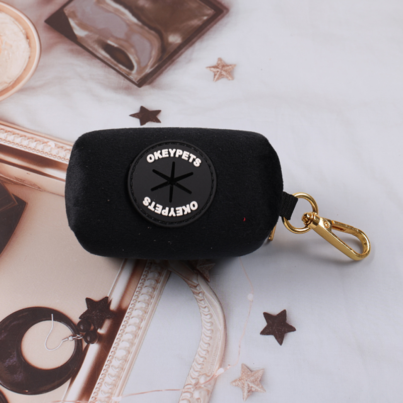 Distributeur de sacs à déjections canines en velours personnalisé OKEYPETS 29