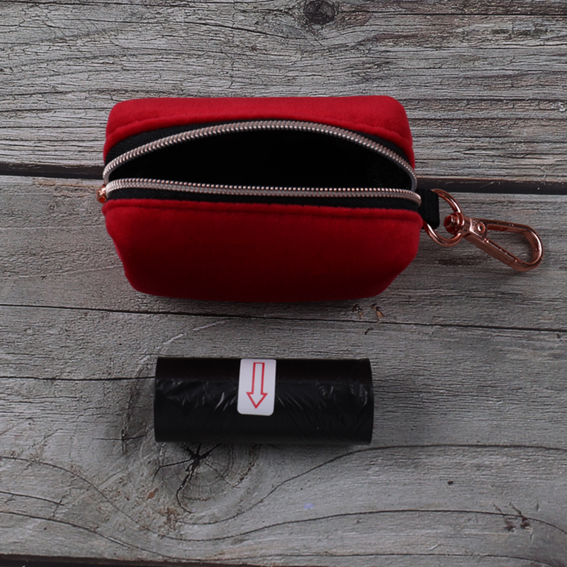 Distributeur de sacs à déjections canines en velours personnalisé OKEYPETS 9