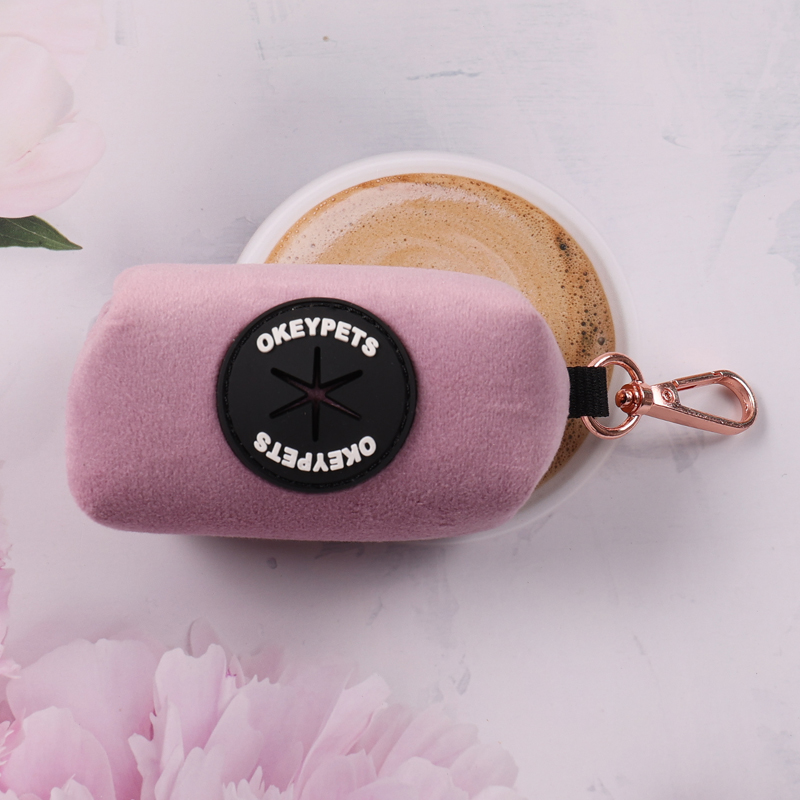 Distributeur de sacs à déjections canines en velours personnalisé OKEYPETS 25