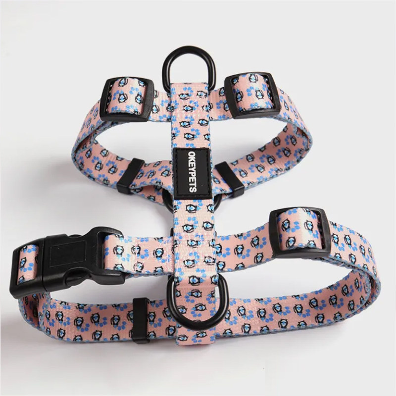 OKEYPETS Harnais sur mesure pour chien, ensemble réglable en sangle polyester 21