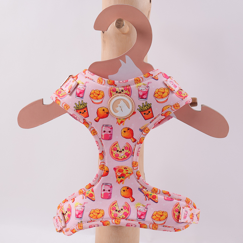 OKEYPETS Harnais pour chien en néoprène rose personnalisé, collier et laisse pour chien, sublimation incluse 7