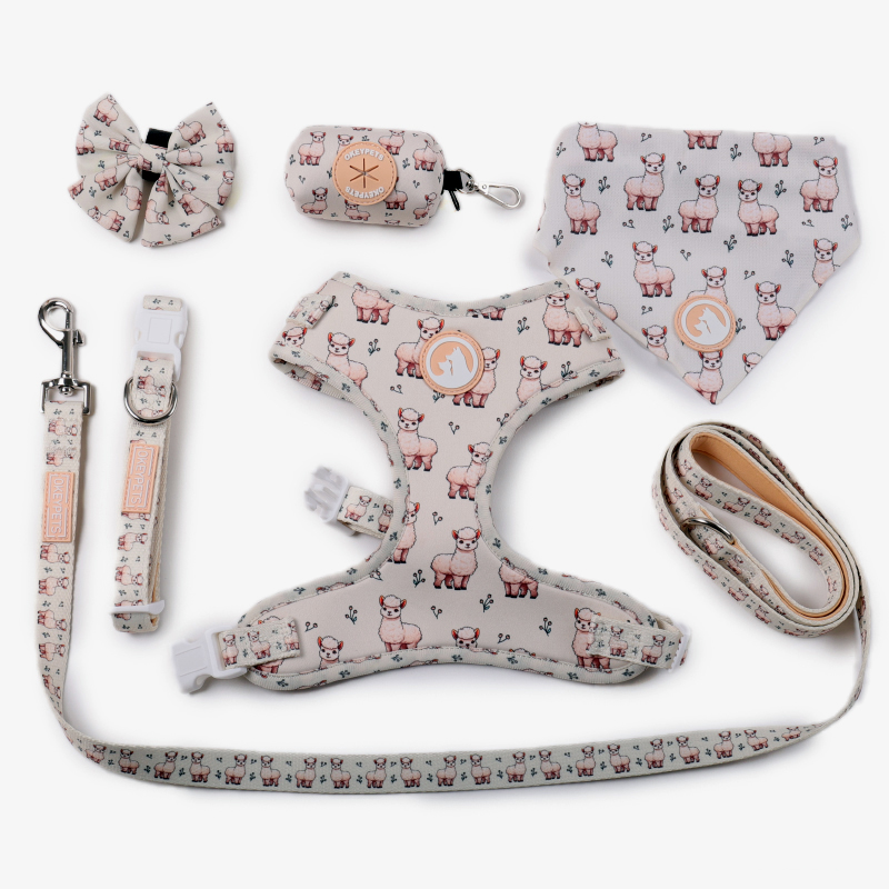 OKEYPETS Harnais pour chien en néoprène rose personnalisé, collier et laisse pour chien, sublimation incluse 21