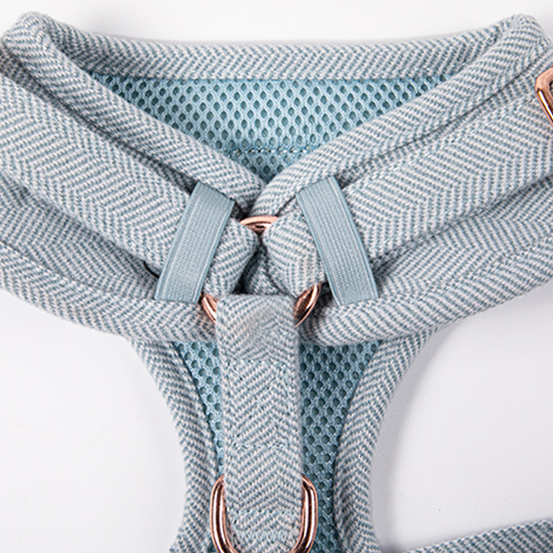 OKEYPETS Ensemble harnais pour chien en tweed et sergé personnalisé, accessoires pour animaux de compagnie 11