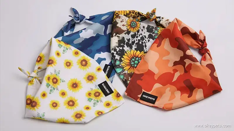 Écharpe personnalisée OKEYPETS pour chien, bandana à motif sublimé 1