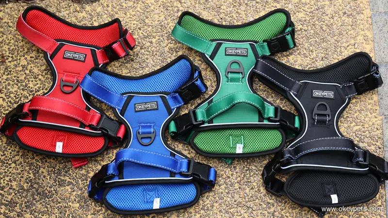 Harnais pour chien OKEYPETS Custom anti-traction Oxford, harnais réfléchissant d'extérieur avec boucle robuste 1