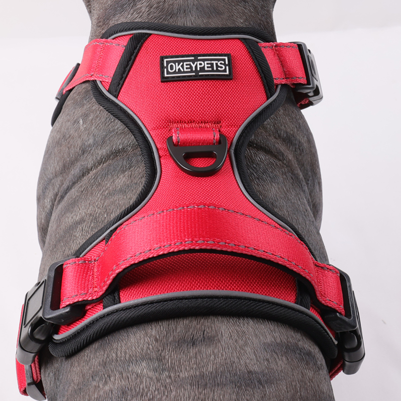 Harnais pour chien OKEYPETS Custom anti-traction Oxford, harnais réfléchissant d'extérieur avec boucle robuste 22