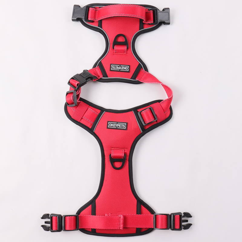 Harnais pour chien OKEYPETS Custom anti-traction Oxford, harnais réfléchissant d'extérieur avec boucle robuste 7