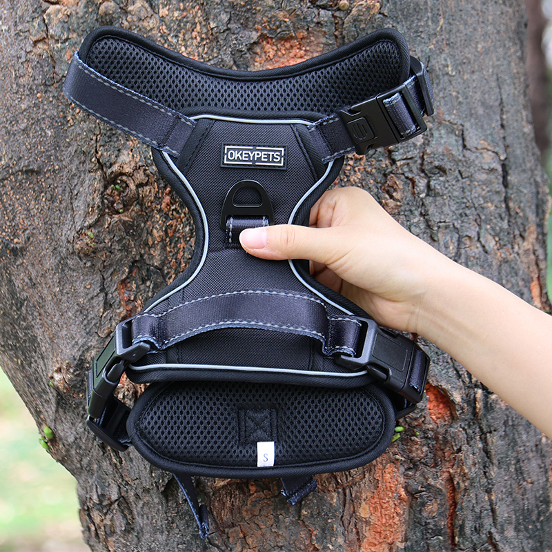 Harnais pour chien OKEYPETS Custom anti-traction Oxford, harnais réfléchissant d'extérieur avec boucle robuste 15