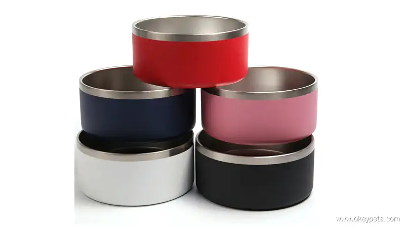 Gamelle pour chien OKEYPETS en acier inoxydable, facile à nettoyer, motif logo personnalisé 1