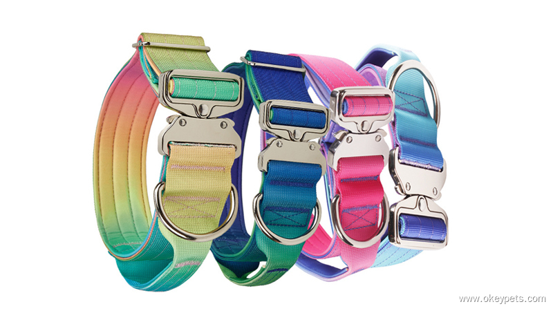 Collier tactique personnalisé pour chien, à dégradé de couleurs, antidéflagrant, pour grands chiens 7