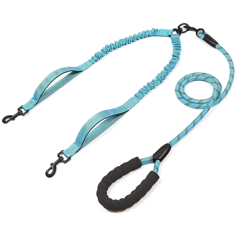 Dual Handle Bungee Dog Leash - Efficient Control for Two Dogs 2